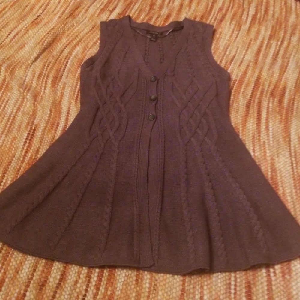 Style & co long sweater duster peplum flare medium